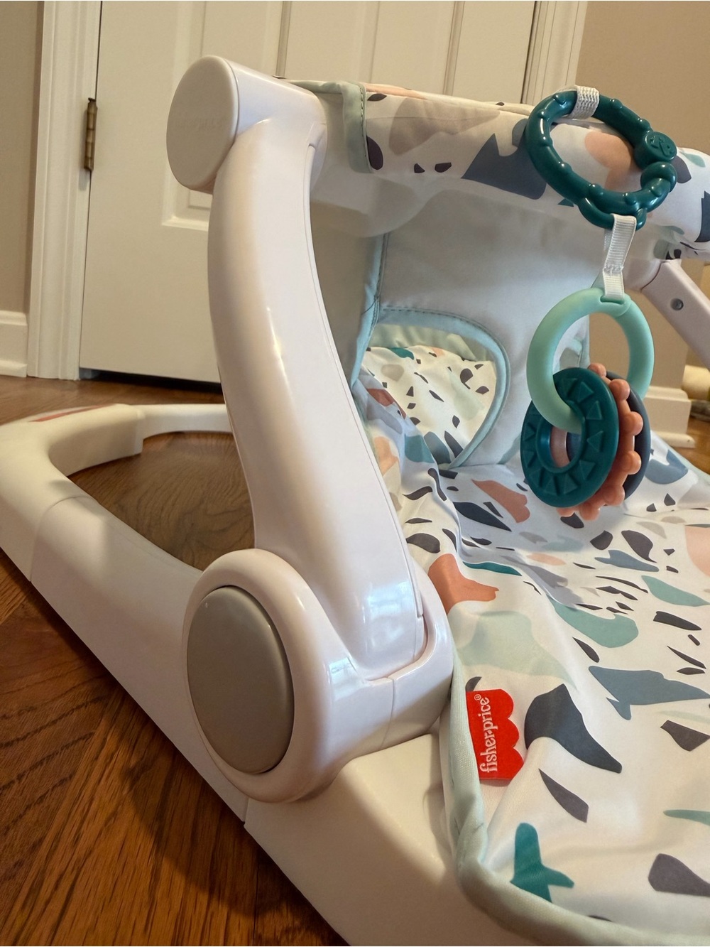 Fisher-Price Multi-Color Terrazzo Pattern Baby Seat with Teether Rings - Picture 4 of 6